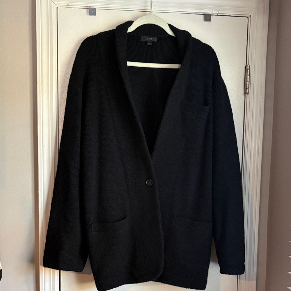J. Crew Black Wool Blend Cardigan